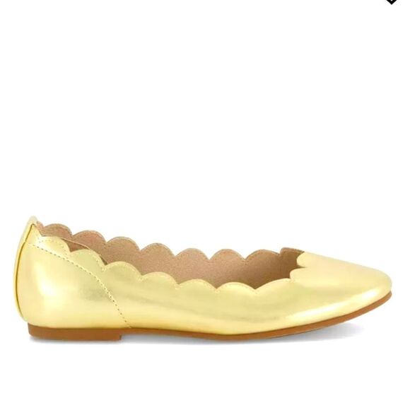 M MARTHA EVERYDAY Shoes - M MARTHA EVERYDAY METALLIC WOMEN"S BALLERINAS SCALLOPED EDGE DETAILS FLAT